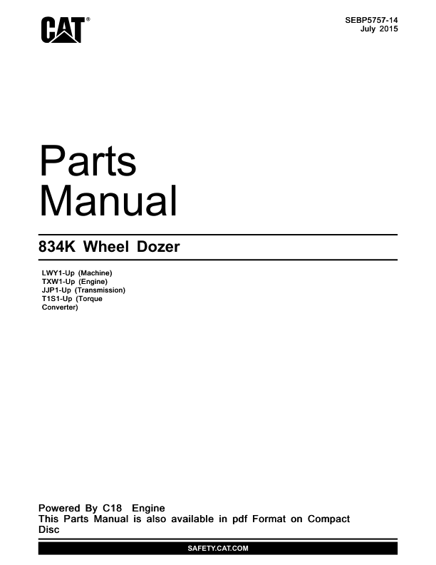 CAT 834K Wheel Dozer Parts Manual LWY1-UP - Image 2