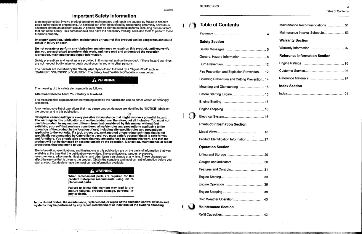 CAT C0.5 C0.7 C1.1 C1.5 C1.6 C2.2 Industrial Engines Operation and Maintenance Manual - Image 6