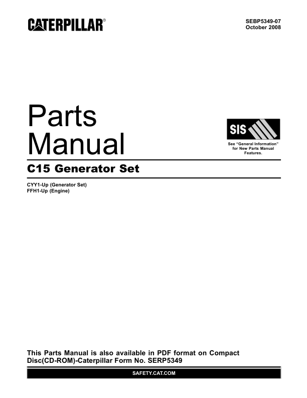 CAT C15 Generator Set Parts Catalog CYY1-UP - Image 2