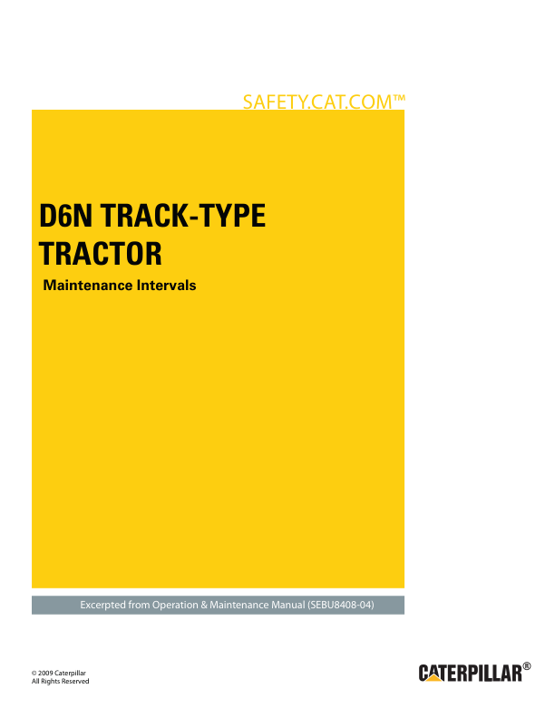 CAT D6N Track Type Tractor Maintenance Intervals Manual - Image 2