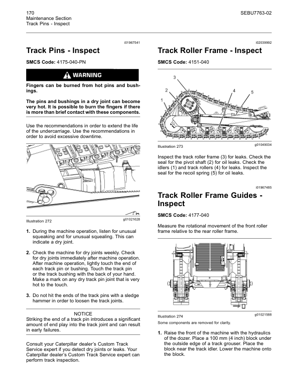 CAT D8T Track Type Tractor Maintenance Intervals Manual - Image 13