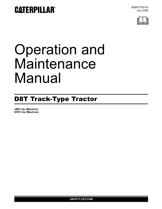 CAT D8T Track Type Tractor Operation and Maintenance Manual J8B1-UP KPZ1-UP - Image 2