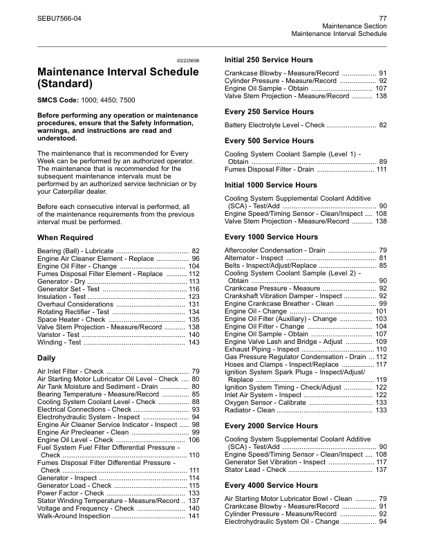 CAT G3516B G3520B Generator Set Operation and Maintenance Manual - Image 7