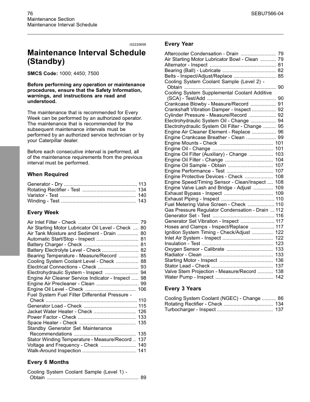 CAT G3516B G3520B Generator Set Operation and Maintenance Manual - Image 14