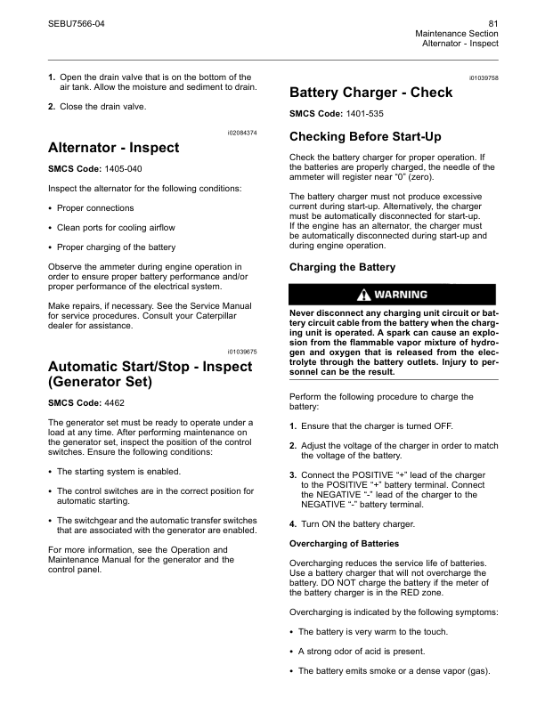 CAT G3516B G3520B Generator Set Operation and Maintenance Manual - Image 11