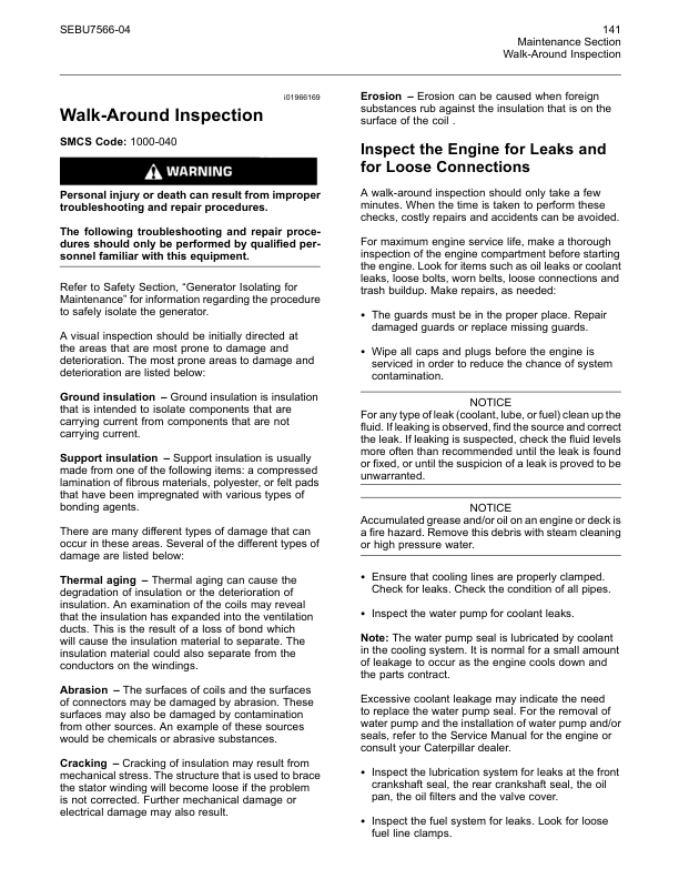 CAT G3516B G3520B Generator Sets Operation and Maintenance Manual SEBU7566-04 - Image 15