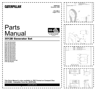 CAT 3512B Generator Set Parts Catalog Volume I SEBP5403