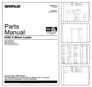 CAT 938G II Wheel Loader Parts Catalog Volume II RTB1-UP