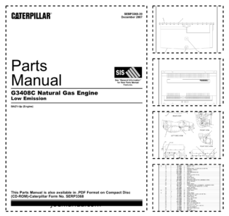 CAT G3408C Natural Gas Engine Parts Catalog BAZ1-UP