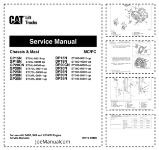 CAT GP15N GP18N GP20N GP25N GP30N GP35N Lift Truck Service Manual