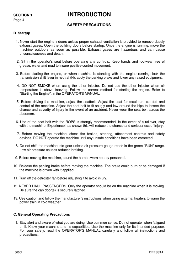 DRESSTA 560C Wheel Loader Service Manual SN 15001 and UP - Image 9