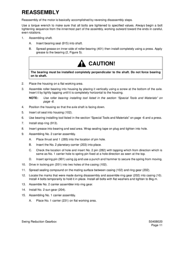 Daewoo Doosan Solar 130LC-V Excavator Shop Manual 0001 and UP - Image 6