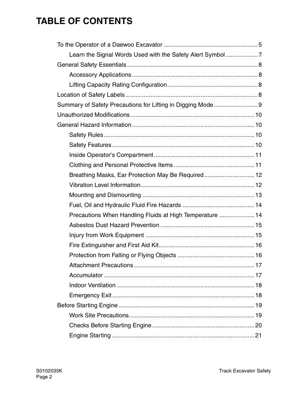 Doosan Solar 55-V Plus Excavator Workshop Manual SN 10001 and UP - Image 5