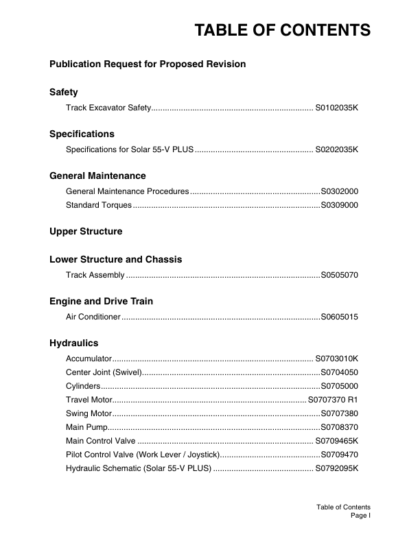 Doosan Solar 55-V Plus Excavator Workshop Manual SN 10001 and UP - Image 3