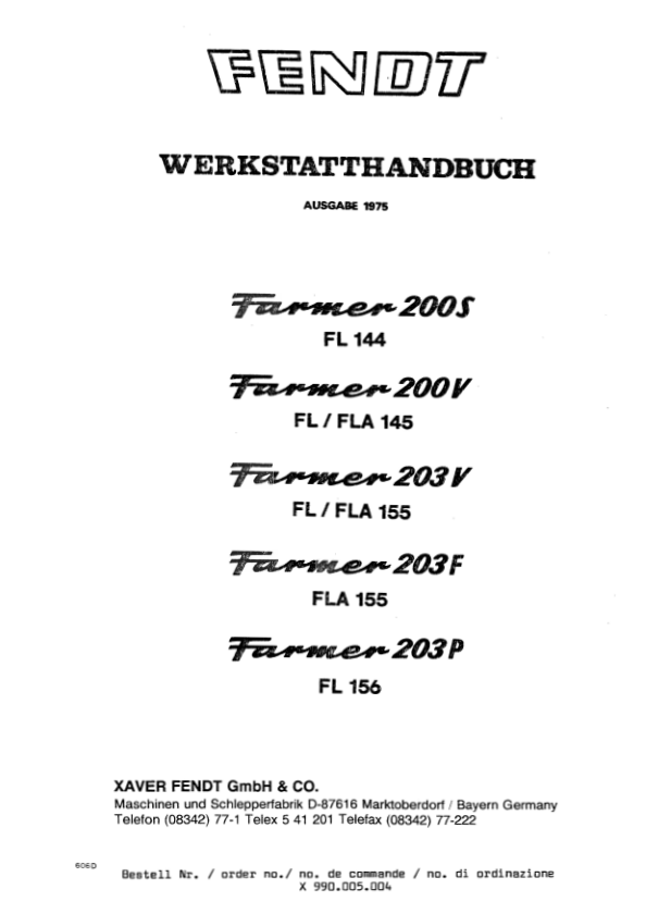Fendt Farmer 203V 203P 203F 200V 200S Tractor Workshop Manual - Image 3