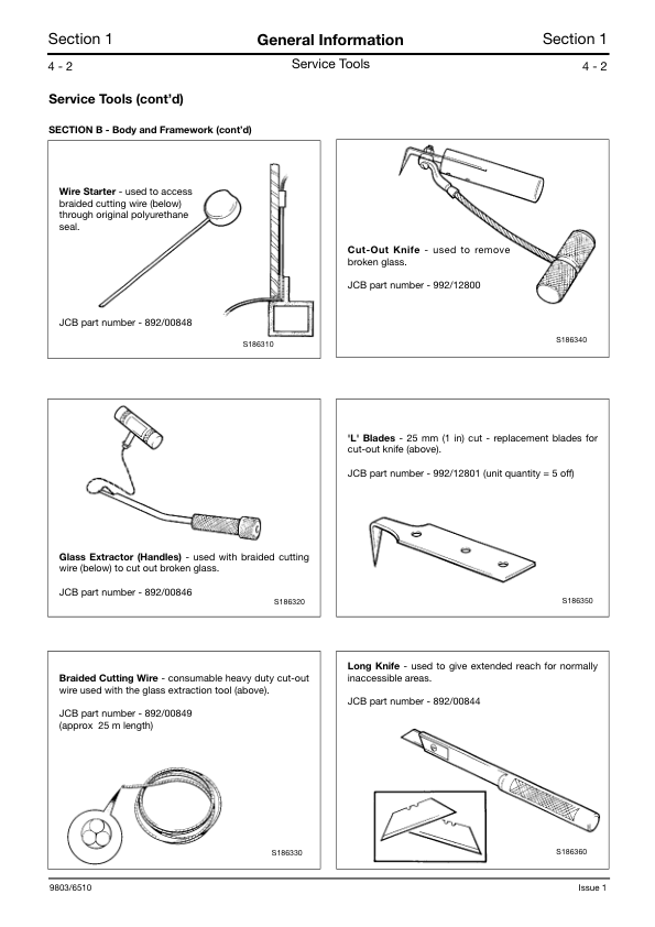 JCB JS200 JS210 JS220 Excavator Service Manual 9803/6610-1 - Image 10