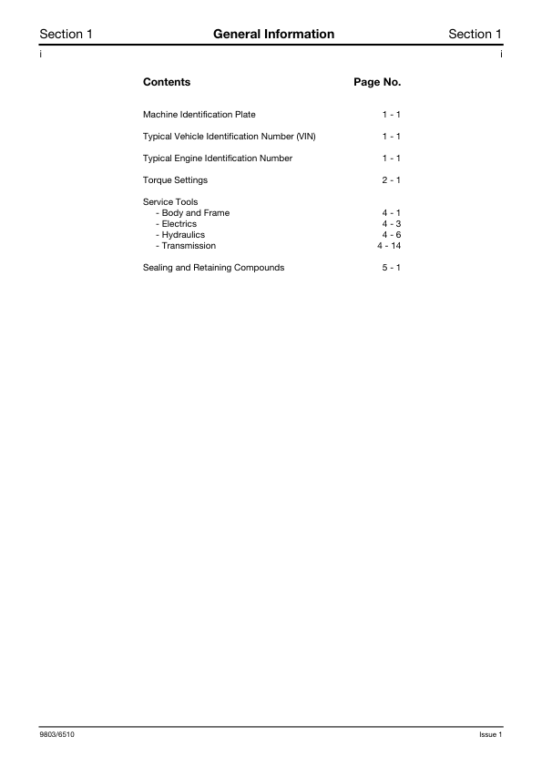 JCB JS200 JS210 JS220 Excavator Service Manual 9803/6610-1 - Image 6