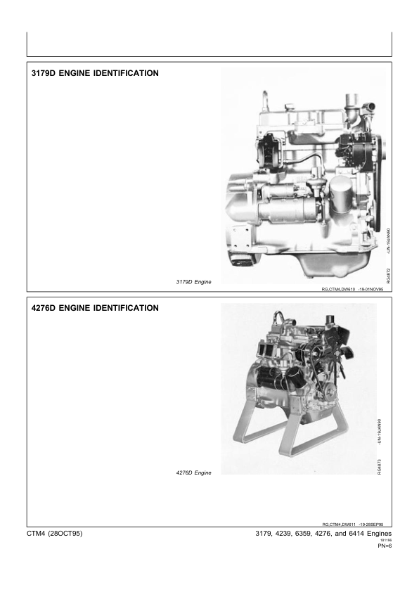 John Deere Series 300 3179 4239 6359 4276 and 6414 Diesel Engine Service Manual CTM4 28OCT95 - Image 8