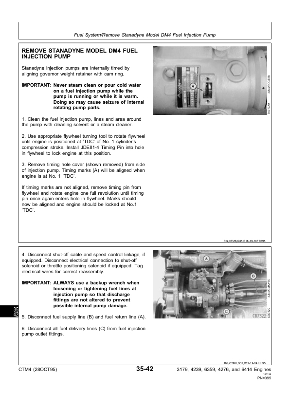 John Deere Series 300 3179 4239 6359 4276 and 6414 Diesel Engine Service Manual CTM4 28OCT95 - Image 17