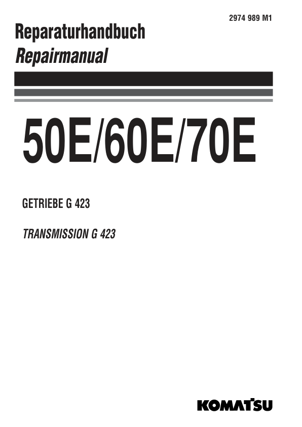 Komatsu 50E 60E 70E Wheel Loader G423 Transmission Repair Manual - Image 2