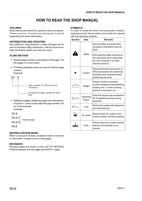 Komatsu CK30-1 Skid Steer Workshop Manual SN F00003 and UP - Image 8