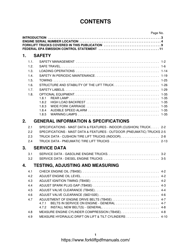 Komatsu CX20 Forklift Truck Service Manual SN 130001A and UP - Image 6