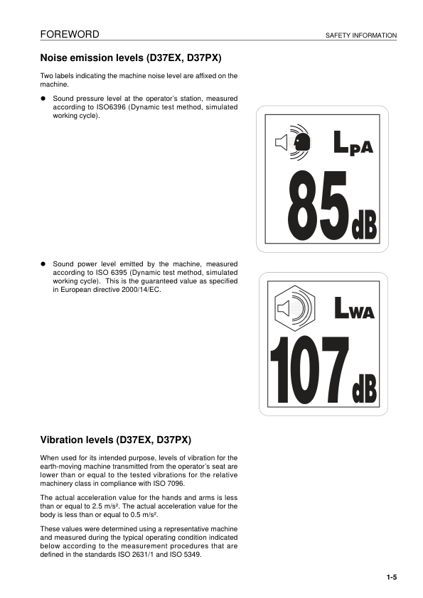 Komatsu D31EX D37EX D39EX PX-21 Dozer Operation and Maintenance Manual - Image 6