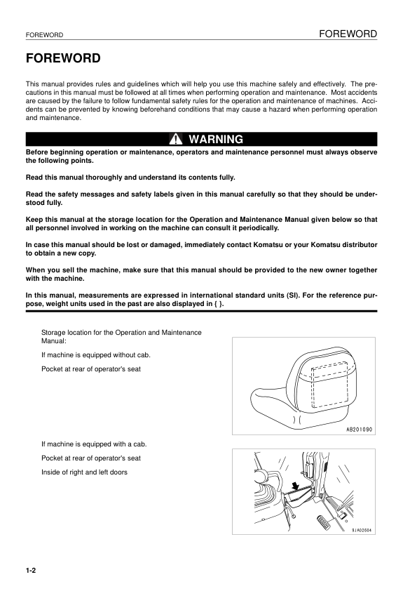 Komatsu D31EX D37EX D39EX PX-21 Dozer Operation and Maintenance Manual - Image 3