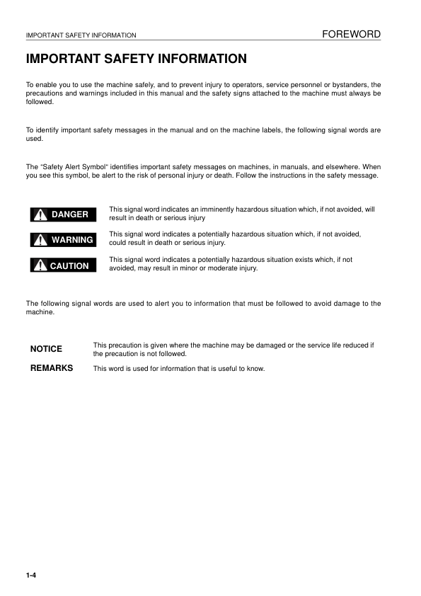 Komatsu D65EX-15E0 D65PX-15E0 Dozer Operations nad Maintenance Manual SN 69001 and UP - Image 5