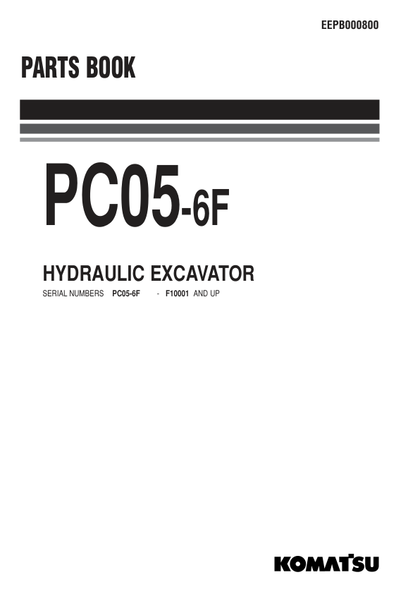 Komatsu PC05-6F Excavator Parts Catalog SN F10001 and UP - Image 2