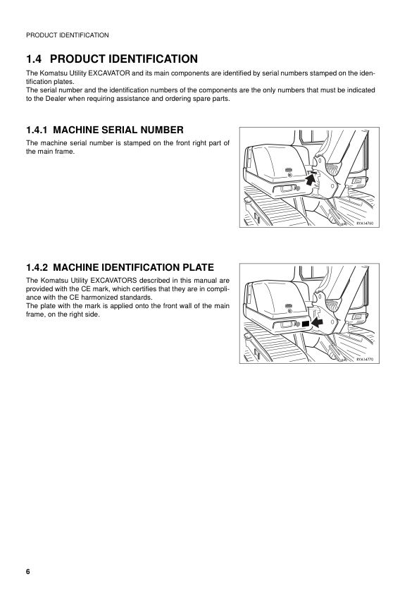 Komatsu PC110R-1 Excavator Operation and Maintenance Manual SN 2265010001 and UP - Image 8