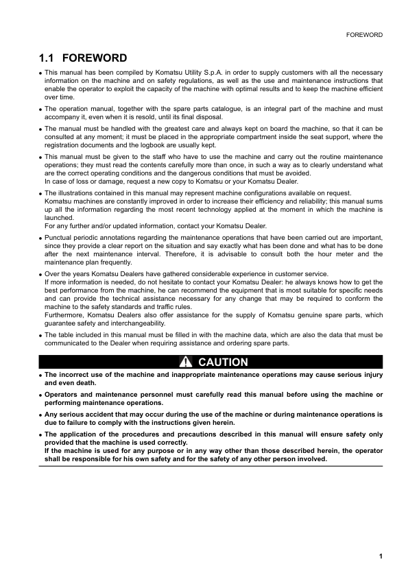 Komatsu PC14R-2 Excavator Operation and Maintenance Manual SN F00003 and UP - Image 3