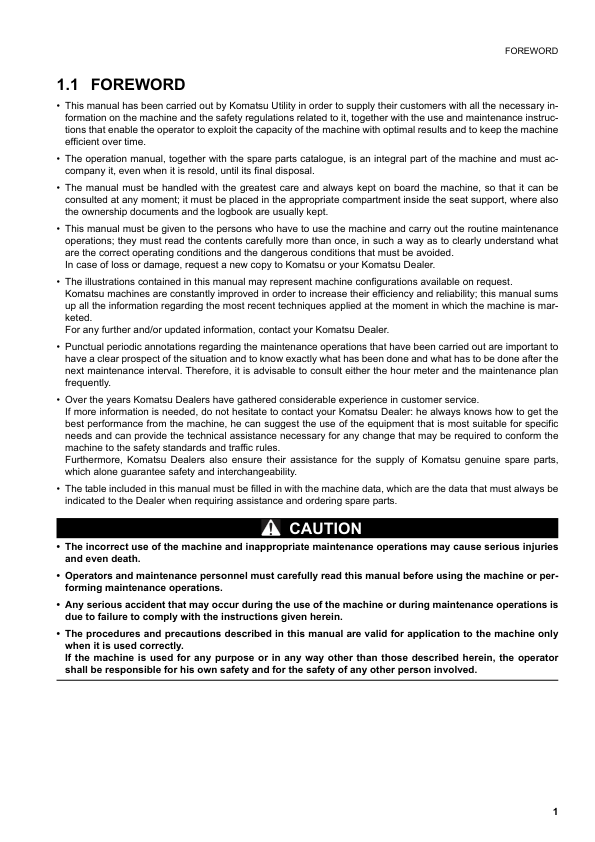Komatsu PC20MR-2 Galeo Excavator Operation and Maintenance Manual SN 15001 and UP - Image 3