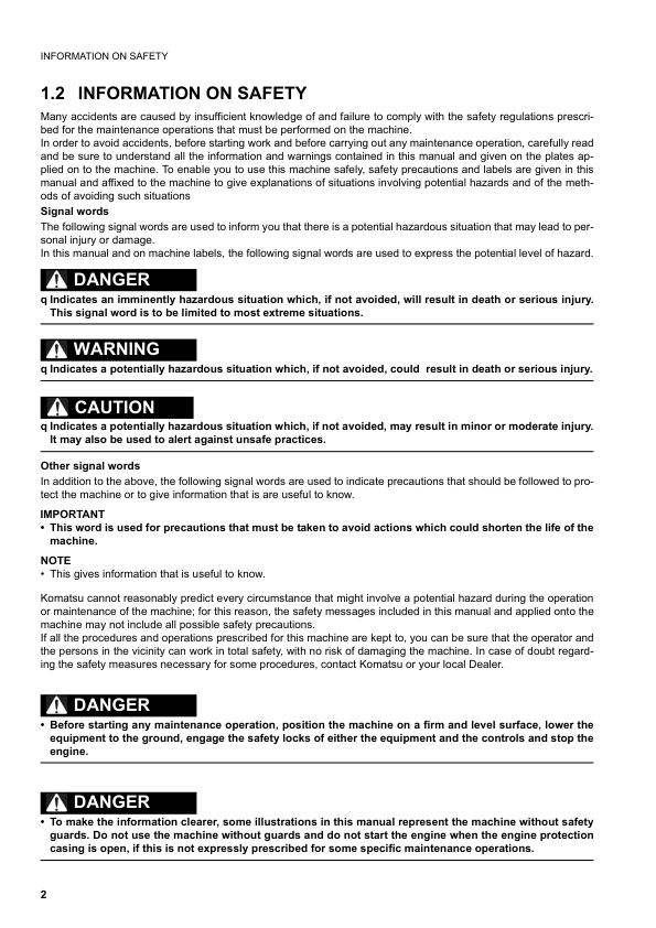 Komatsu PC20MR-2 Galeo Excavator Operation and Maintenance Manual SN 15001 and UP - Image 4