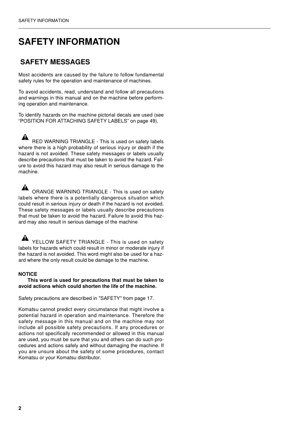 Komatsu PC210 PC210LC-6K PC240LC PC240NLC-6K Excavator Operation and Maintenance Manual - Image 4