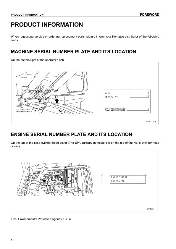 Komatsu PC210 PC210LC PC21-NLC PC230NHD PC240LC PC240NLC-7K Excavator Operation and Maintenance Manual - Image 3