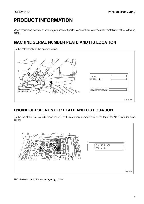 Komatsu PC290LC-7K PC290NLC-7K Excavator Operation and Maintenance Manual SN K40395 and UP - Image 8