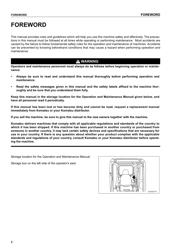 Komatsu PC290LC-7K PC290NLC-7k Excavator Operation and Maintenance Manual SN K40001 and UP - Image 3
