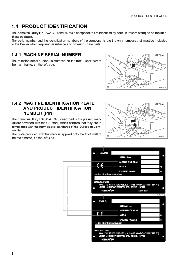 Komatsu PC30MR-2 PC35MR-2 Galeo Excavator Operation and Maintenance Manual SN 20001 5001 and UP - Image 9