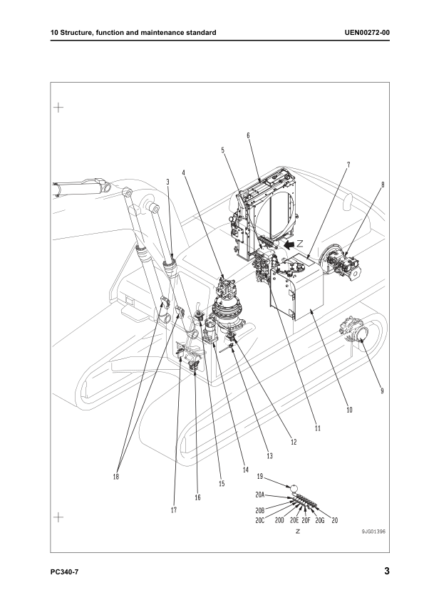 Komatsu PC340LC-7 PC340NLC-7 Excavator Workshop Manual SN K45001 and UP - Image 14