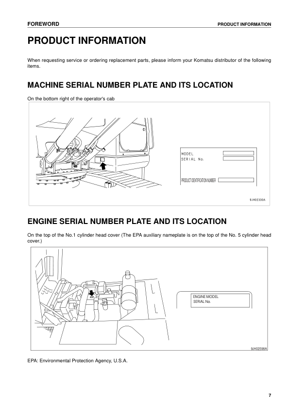 Komatsu PC340LC-7K PC340NLC-7K Excavator Operation and Maintenance Manual SN K40001 and UP - Image 7