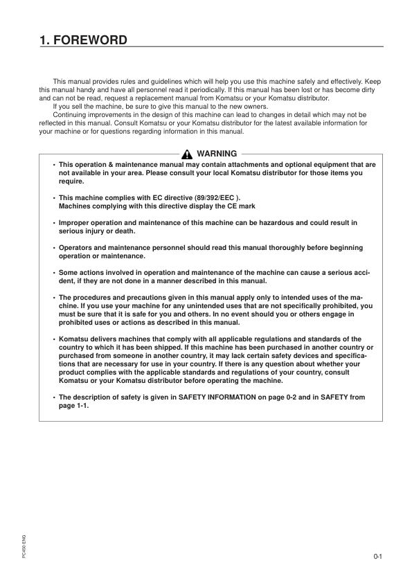 Komatsu PC450-6K PC450LC-6K Excavator Operation and Maintenance Manual K30001 and UP - Image 4