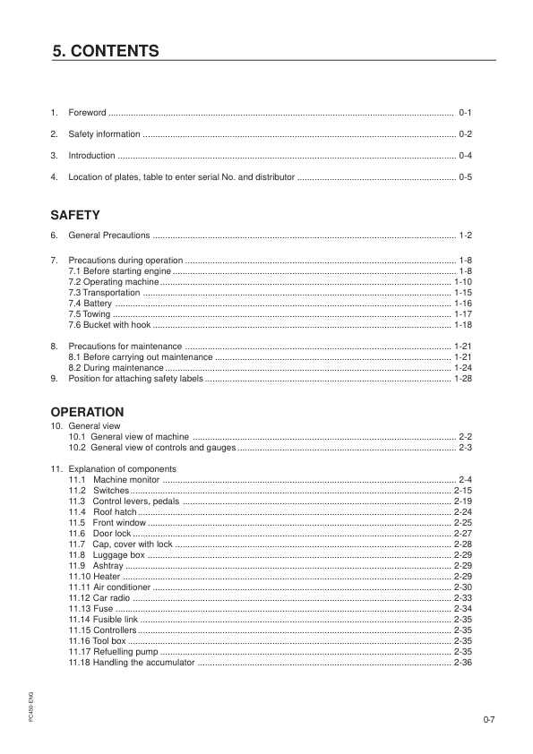 Komatsu PC450-6K PC450LC-6K Excavator Operation and Maintenance Manual K30001 and UP - Image 10