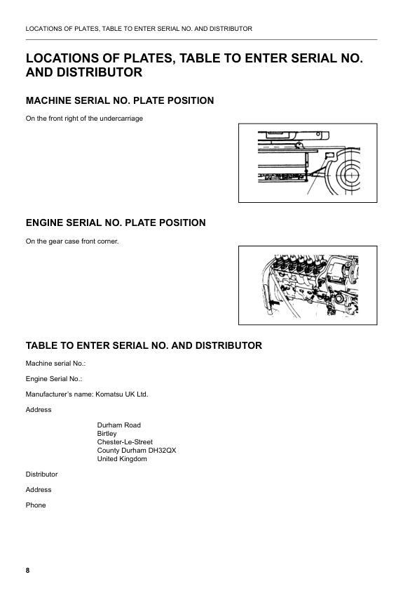 Komatsu PW130ES-6K Excavator Operation and Maintenance Manual SN K34001 and UP - Image 8