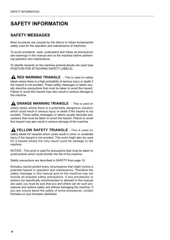 Komatsu PW200-7K PW220-7K Wheeled Excavator Operation and Maintenance Manual SN K40146 and UP - Image 4
