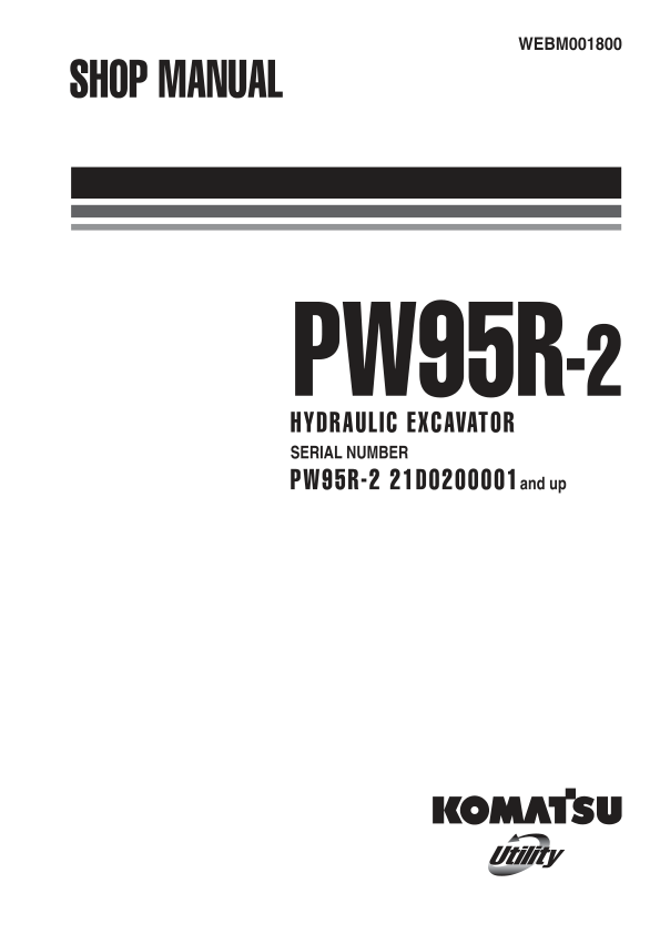 Komatsu PW95R-2 Excavator Workshop Manual SN 21D020001 and UP - Image 2