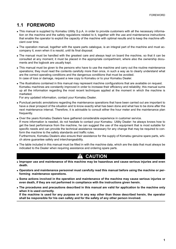 Komatsu SK10205 Turbo Skid Steer Operation and Maintenance Manual SN 37CTF00432 and UP - Image 3