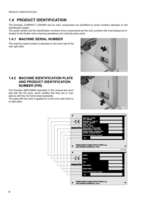 Komatsu SK10205 Turbo Skid Steer Operation and Maintenance Manual SN 37CTF00432 and UP - Image 8