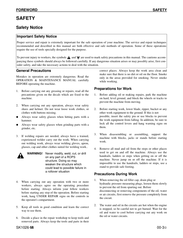 Komatsu SK1026-5N Skid Steer Workshop Manual CEBM14201 - Image 7