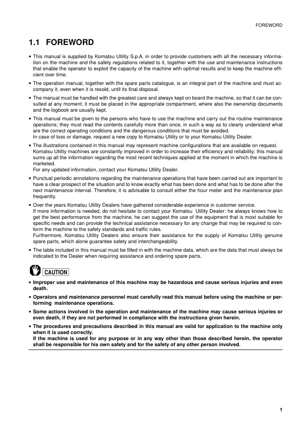Komatsu SK714-5 Skid Steer Operation and Maintenance Manual SN 37AF00004 and UP WEAM003301 - Image 3